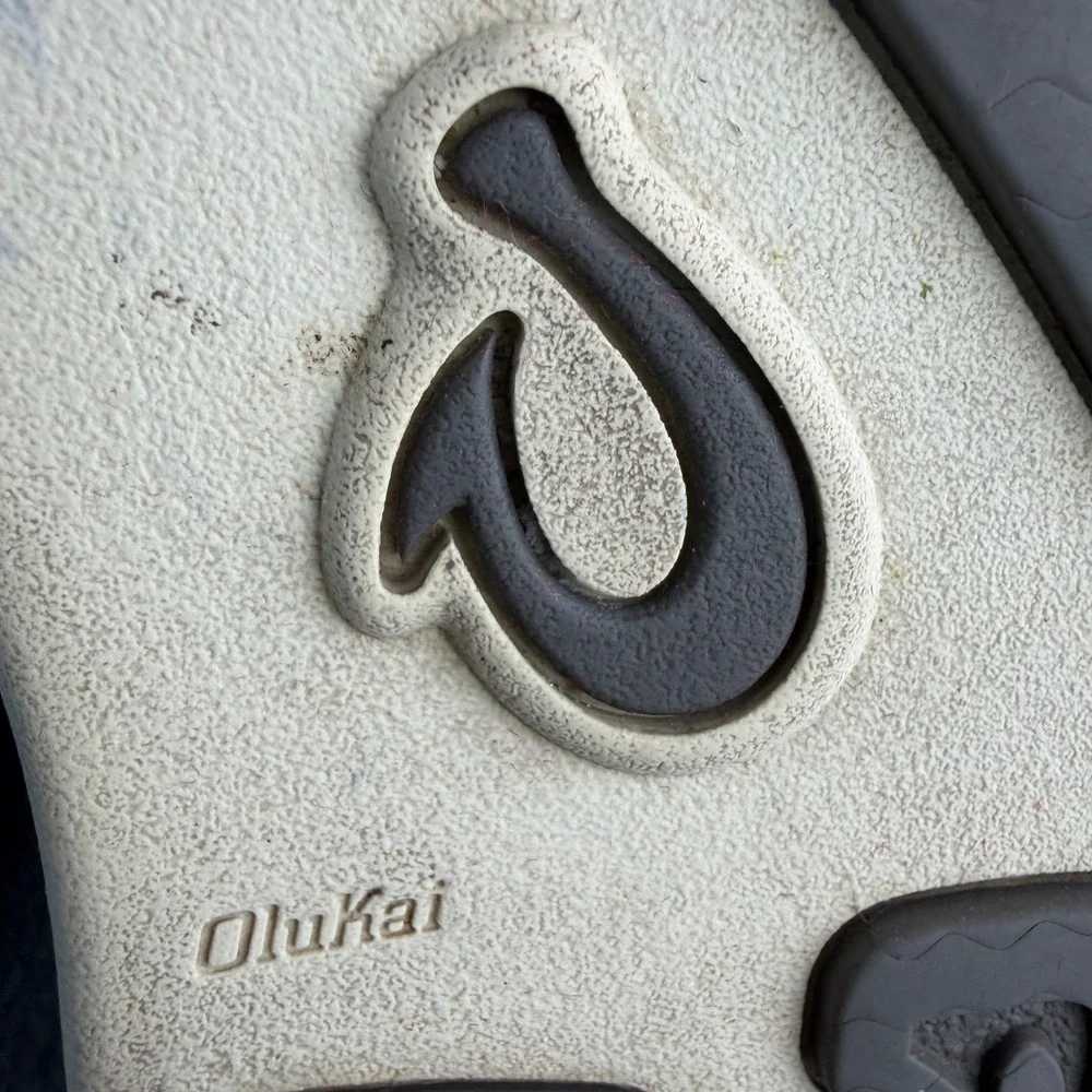 OluKai Nohea Moku Navy Blue Mesh Canvas Boat Shoes Mens 10